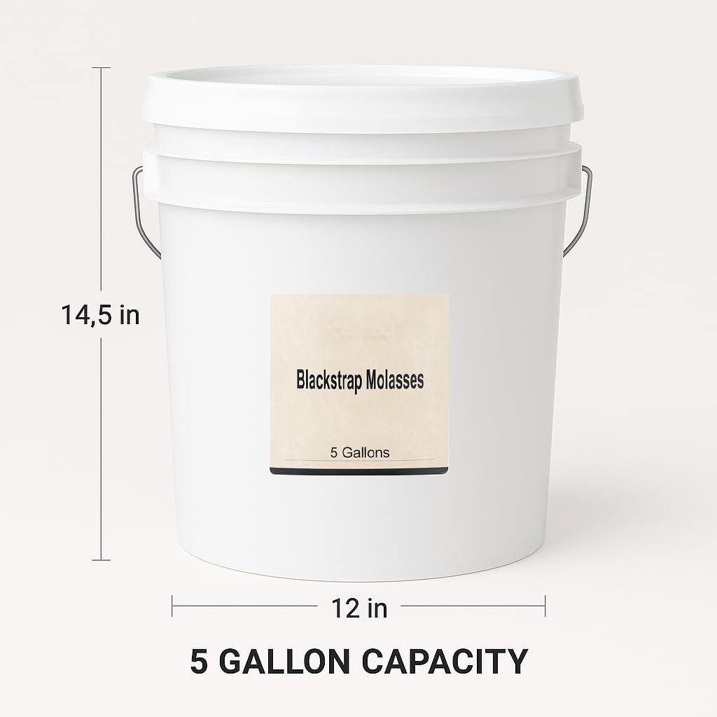 5 Gallon Unsulfured Blackstrap Molasses | Sulfur-Free Cane Molasses for Baking  Cooking  Sauces & Food Production