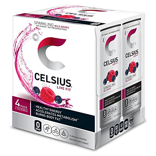CELSIUS Essential Energy Drink, Sparkling Wild Berry, 12 Fl Oz, Pack of 24, Model FGSS6409