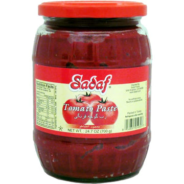 Sadaf Tomato Paste in jar - Tomato paste no sugar added - All-natural tomato sauce - Keto Friendly, Kosher, no artificial colors