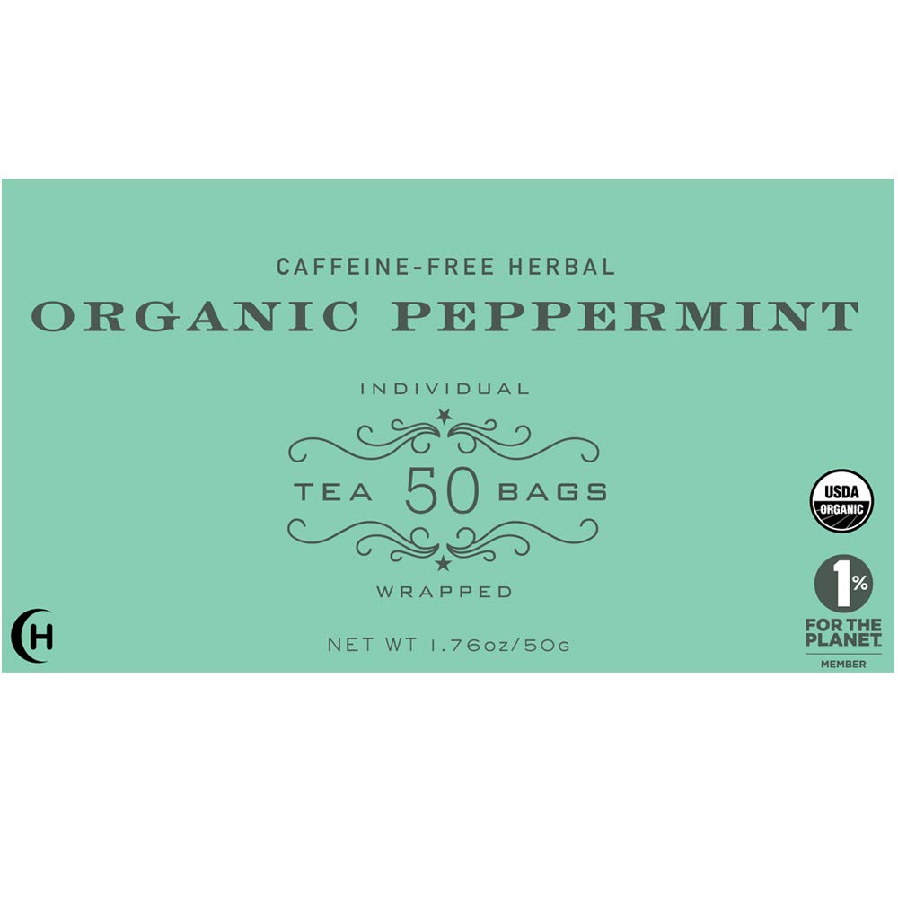 Harney & Sons Organic Peppermint Tea Bags, Green, 50 Count (1.76oz/50g), Model 16119