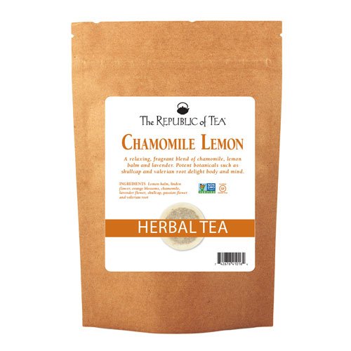 The Republic of Tea Chamomile Lemon Herbal Tea, 250 Tea Bags, Caffeine-Free, with Valerian Root, Bulk Pack