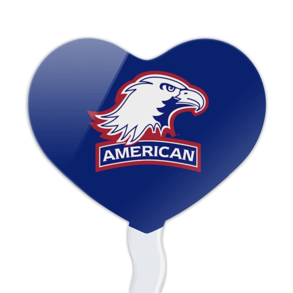 GRAPHICS & MORE Cupcake Picks Set of 6, Acrylic Decoration Toppers, American University Heart Love Design