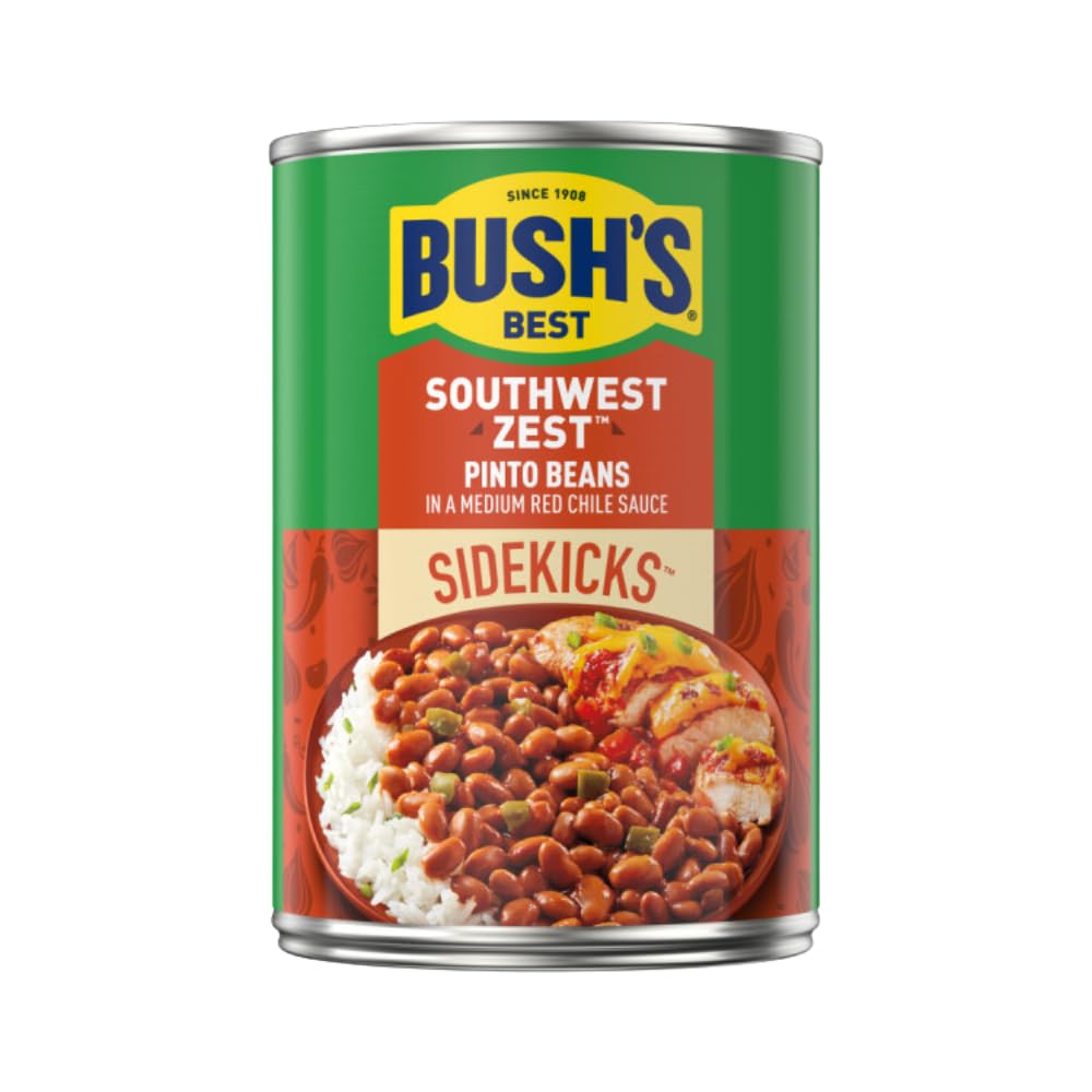Bush'S Best Baked Beans, Sidekicks Variety Pack, Southwest Zest Pinto Beans (15Oz), Taco Fiesta Black Beans (15.1Oz) (3 Of Each)