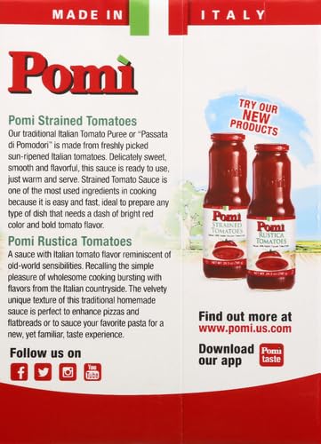 Pomi Tomatoes Strained Italian, 26 Ounce