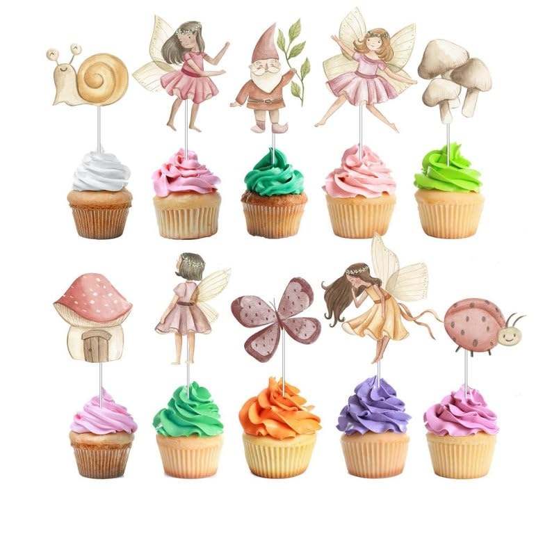 Celebrate With Magic: 10 Pcs Fairy Pastel Cupcake Toppers - Transform Your Treats!