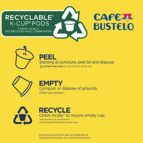 Caf   Bustelo Caf   con Leche Flavored Espresso Style Coffee, 60 Keurig K-Cup Pods