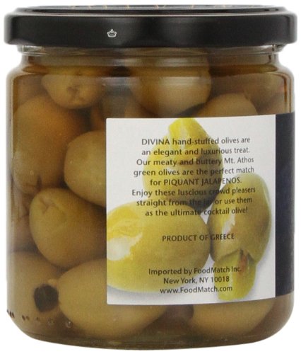 Divina Olive Grn Mt Athos Stfd Jlpno, 7.79 Oz