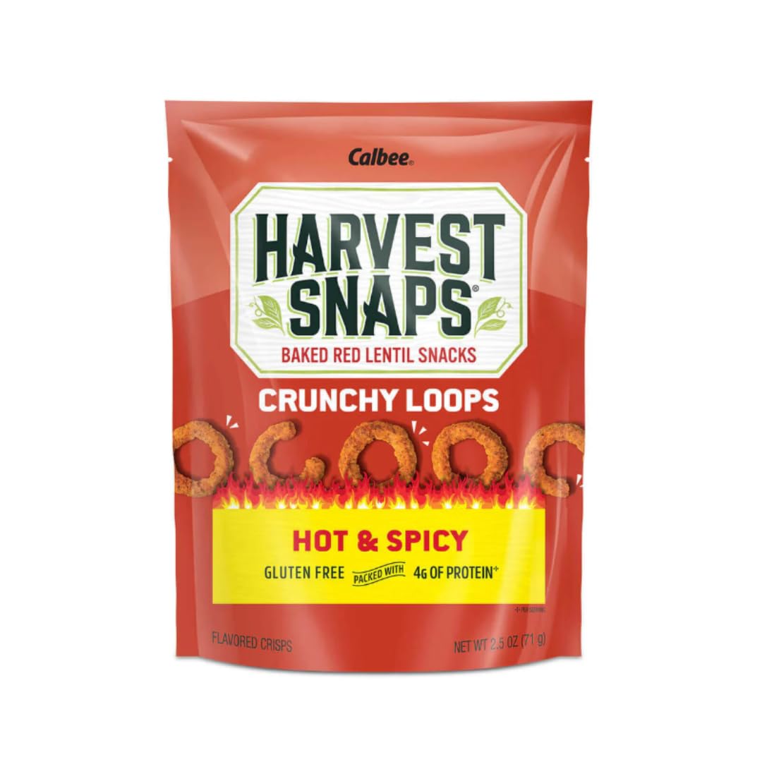 HARVEST SNAPS Veggie Chips Variety Pack, Kickn BBQ, Hot & Spicy, Sour Cream & Onion, Plant-Based Protein Snack, 7.5 oz
