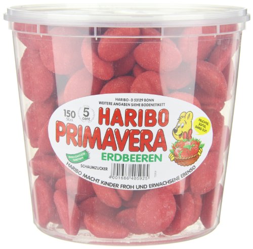 Haribo Primavera Erdbeeren ( Haribo Primavera Strawberries ) , 1 Pack (1 X 1,05 Kg Dose)