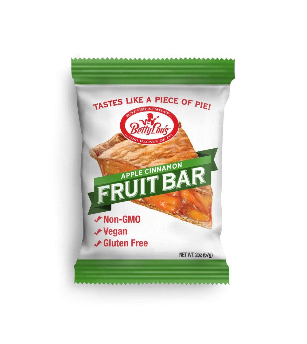 Betty Lou'S Fruit Bars | Apple Cinnamon Pack Of 12 | Gluten Free, Vegan, Non Gmo | Deliciously Healthy Snacks Made With All Natu