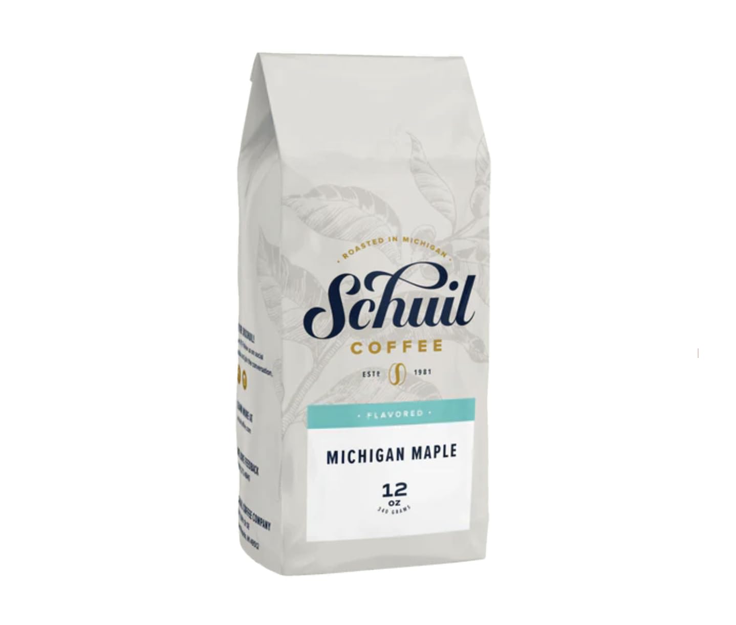 SCHUIL Michigan Maple Whole Bean Coffee, Fair Trade, Medium Roast, 12 Ounce Bag
