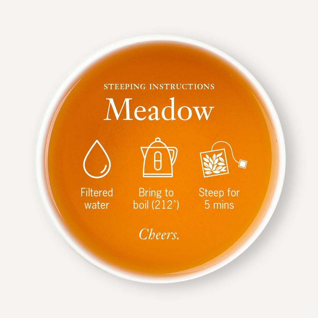Steven Smith Teamaker Meadow No. 67  Chamomile  Rooibos  Hyssop & Rose Petals  Herbal Tea Blend  Caffeine-Free  Sugar-Free  Sustainably Grown  Tea Bags  36 Sachets  0.85oz each
