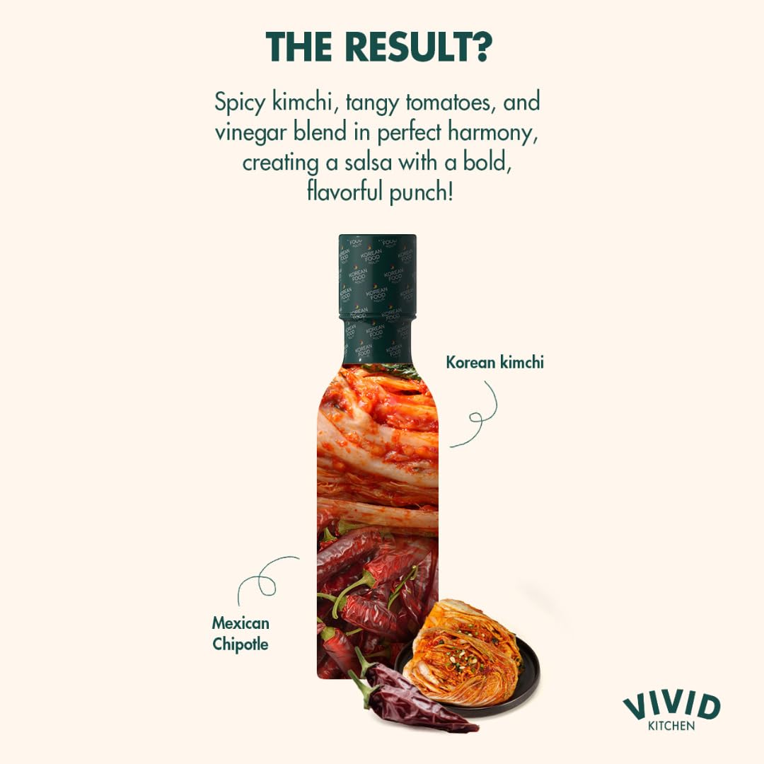 Vivid Kitchen Kimchi Chipotle Mayo - Korean Fusion Sauce - 8.6 Oz Bottle - Bold, Spicy, Creamy Condiment - No Msg Or Preservativ