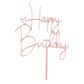 Happy Birthday Cake Topper Cake Decoration Birthday Cake Supplies (Pink Star Cake Topper)