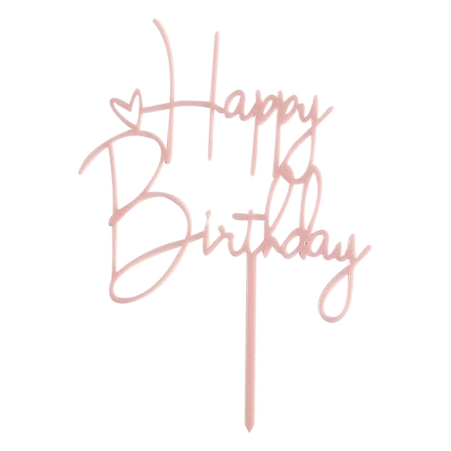 Happy Birthday Cake Topper Cake Decoration Birthday Cake Supplies (Pink Star Cake Topper)