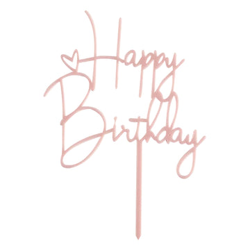 Happy Birthday Cake Topper Cake Decoration Birthday Cake Supplies (Pink Star Cake Topper)