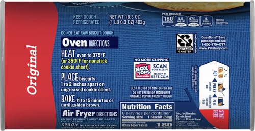 Pillsbury Grands! Southern Homestyle Biscuits, Original, 8 Ct, 16.3 oz
