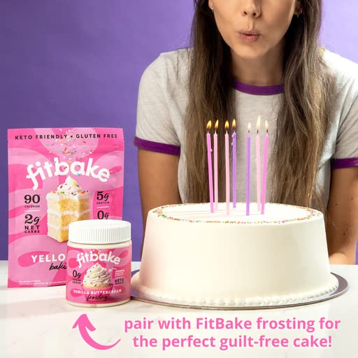 Fitbake Yellow Cake Baking Mix | 2G Net Carbs Per Serving | Keto Friendly Low Carb Food | No Added Sugar Keto Snack | Zero Sugar