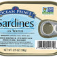 Ocean Prince Sardines In Water, 3.75 Ounce Cans (Pack Of 12)