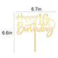 Mirrored Gold Acrylic 16Th Birthday Cake Topper - Durable Party Decorations, 'Hello 16' & 'Happy 16' Designs