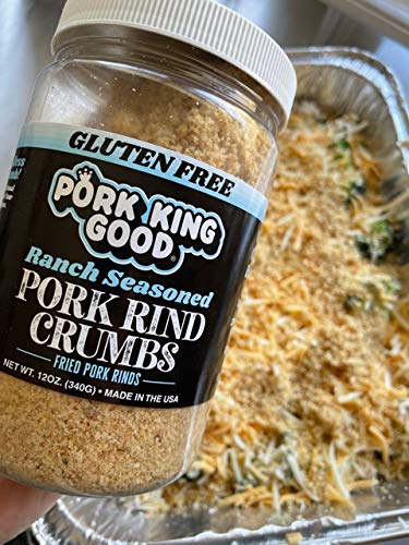 Pork King Good Low Carb Keto Diet Ranch Pork Rind Breadcrumbs! Perfect For Ketogenic, Paleo, Gluten-Free, Sugar Free and Bariatr