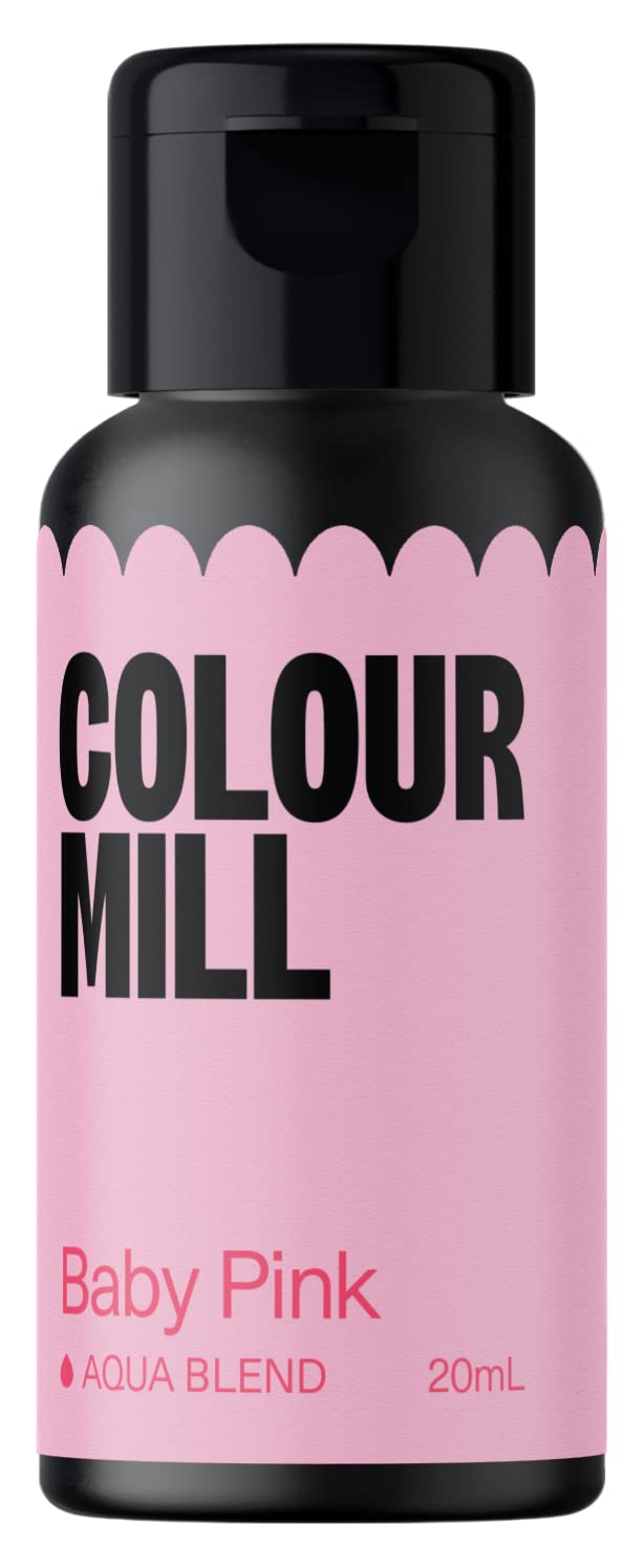 Colour Mill Aqua Blend Food Coloring, Water-Based, 20ml, Baby Pink, Model EUA20BPK