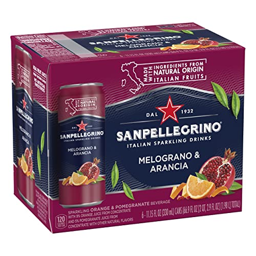 Sanpellegrino Italian Sparkling Drink Melograno And Arancia, Sparkling Orange And Pomegranate Beverage, 11.15 Fl Oz Can
