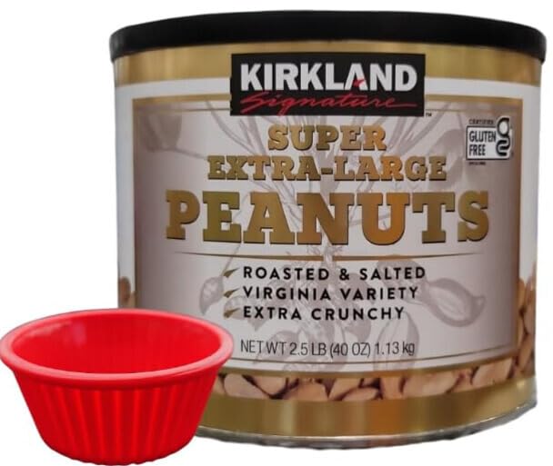 Kirkland Signature Super Extra-Large Peanuts 2.5 lbs + KING BUY BOX 1 Cup - Bundle of 2 Items