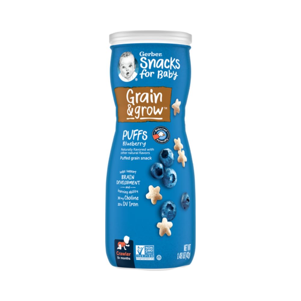 Gerber Graduates Blueberry Puffs Cereal Snacks 1.48 Ounce (Pack Of 12)