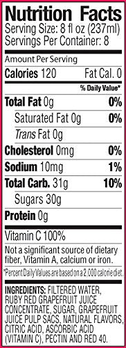 Langers Juice Cocktail  Ruby Red Gfruit  64 Ounce (Pack of 8)  Packaging May Vary