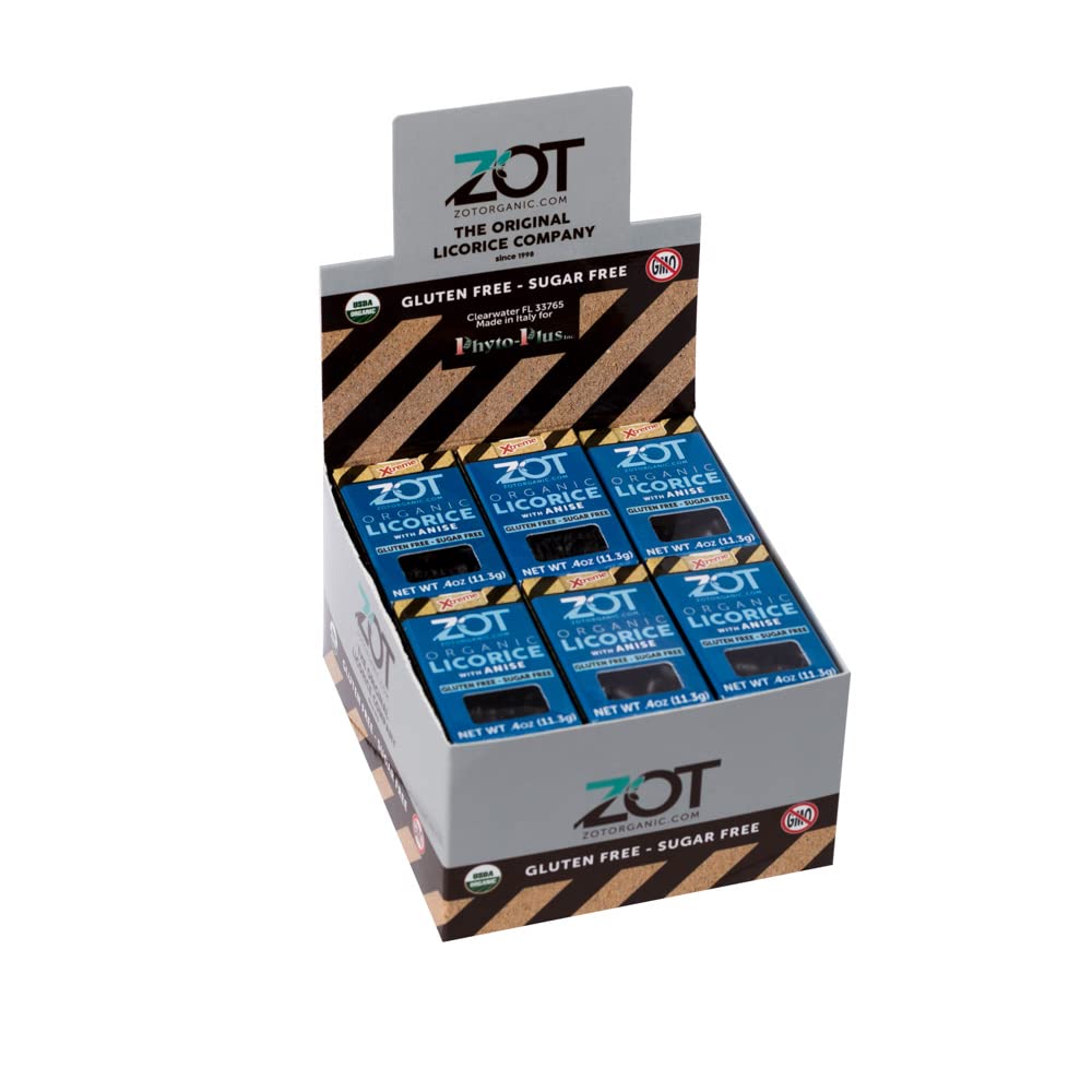 Zot 100% Organic Licorice With Anise, 0.4-Ounce Flip Top Boxes, 0.4 Ounce (Pack Of 6)