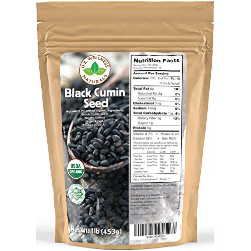 Black Cumin Seed 1Lb (16Oz) (Bulk Nigella Sativa): 100% Usda Certified Organic Bulk Egyptian Black Seeds (Black Caraway) - Aka N