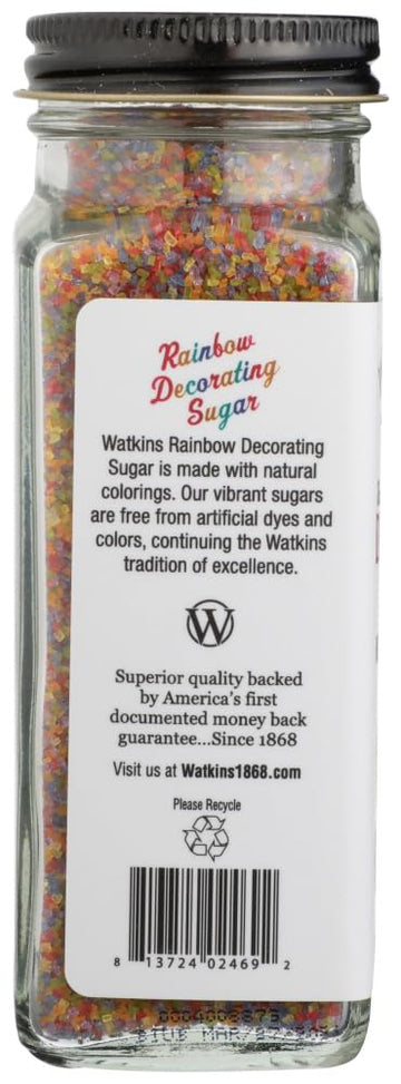 Watkins Rainbow Decorating Sugar, Non-Gmo, 4.6 Ounce, Pack Of 3