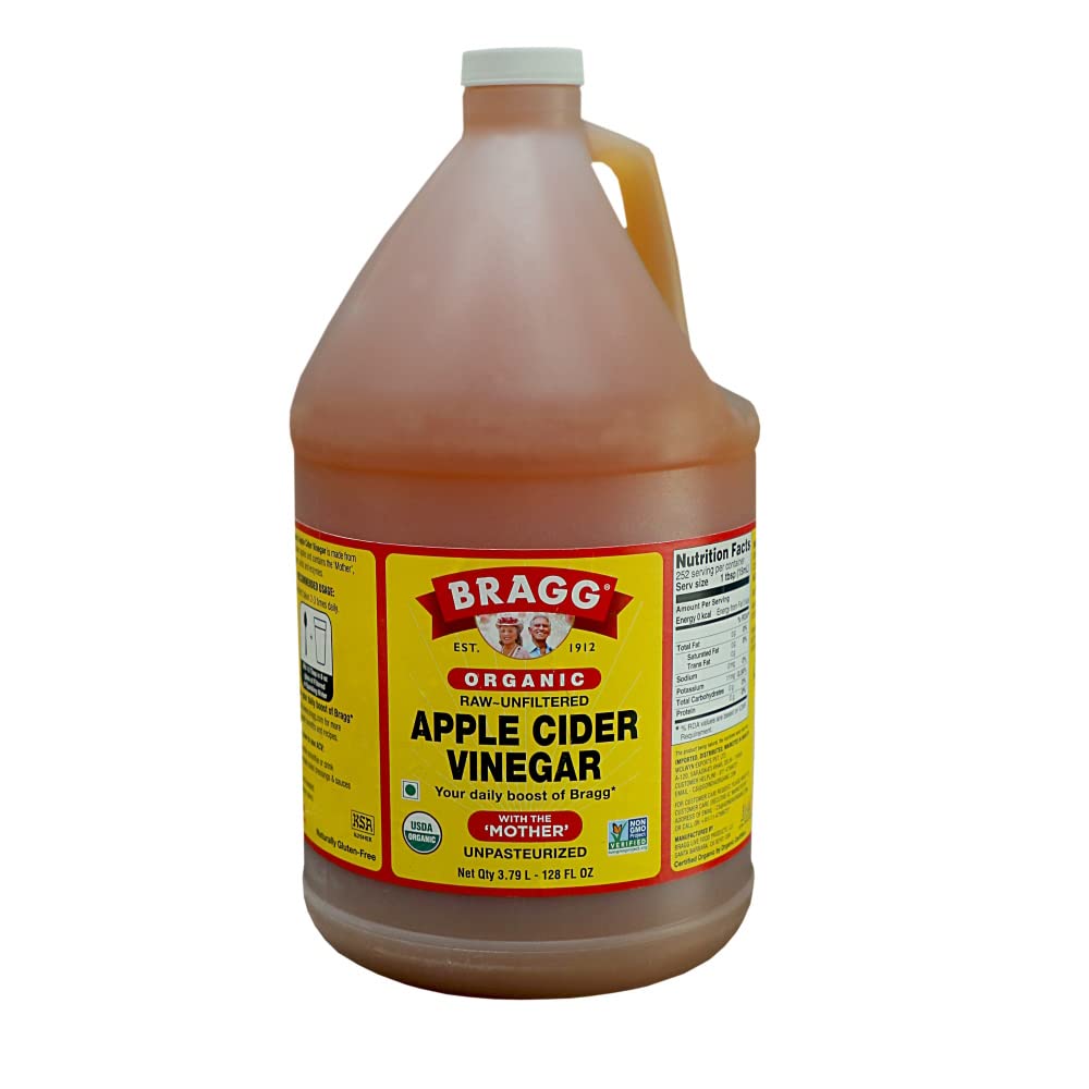 Bragg Organic Apple Cider Vinegar  Raw  Unfiltered  With The Mother  128 oz