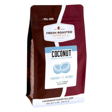 Fresh Roasted Coffee, Coconut Flavored Coffee, 12 Oz, Medium Roast, Kosher, Whole Bean