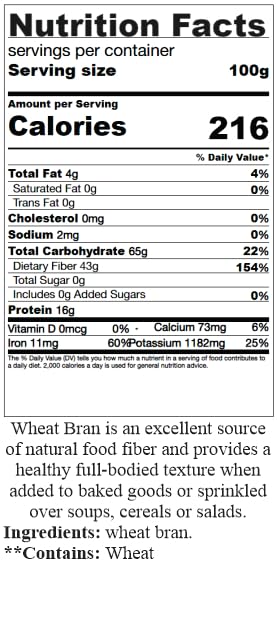 SweetGourmet Baker's Wheat Bran | Natural Foods | 2 Pounds