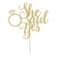 PALASASA Cake Topper - Funny Wedding Engagement Decorations, Gold, 6.5 x 8.46, Model PL-1096