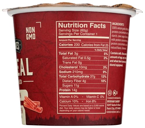 Kodiak Cakes - Oatmeal Cinnamon In A Cup - Case Of 12 - 2.12 Oz