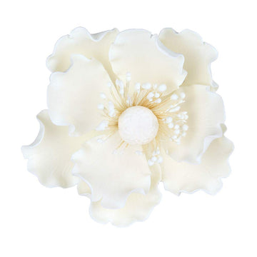 O'Creme Gumpaste Anemone Flower Set Of 3 White - Edible Flowers For Cake Decorating - Sugar Paste Flower Decorations For Cakes,
