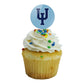 Upper Iowa University Secondary Logo Cupcake Picks Toppers Decoration Set Of 6