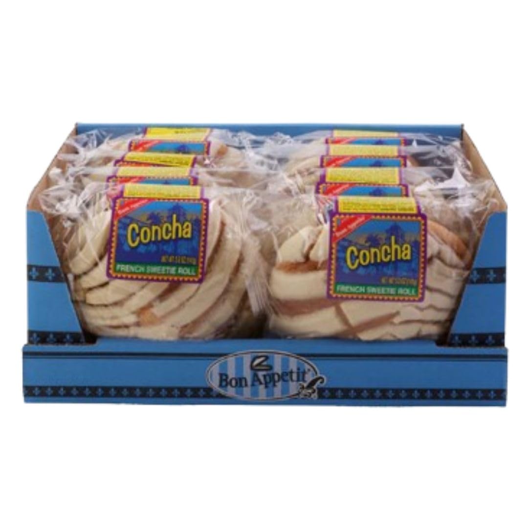 The Snack Store Bundle Bon Appetit Concha French Sweetie Roll, Pack of 10 (5 oz)