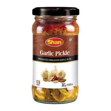 Shan Garlic Pickle - Preserved Himalayan Garlic in Oil, 10.58 oz (300g), Vegetarian, Airtight Pet Jar