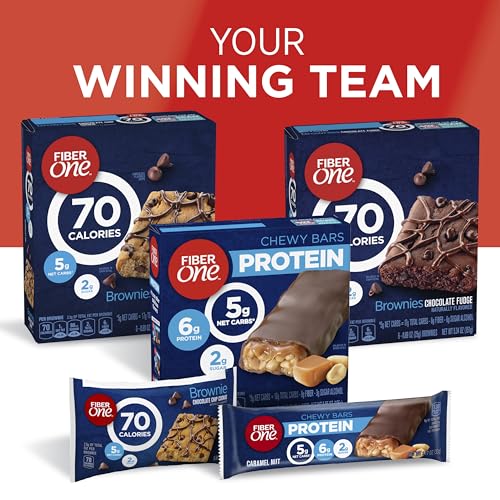 Fiber One 70 Calorie Brownies, Chocolate Fudge, Snack Bars, 12 ct (Pack of 4)