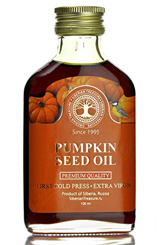 Siberian Pumpkin Seed Oil, Premium Quality, Extra Virgin, First Cold Press, 100 Ml (3.4 Fl Oz)
