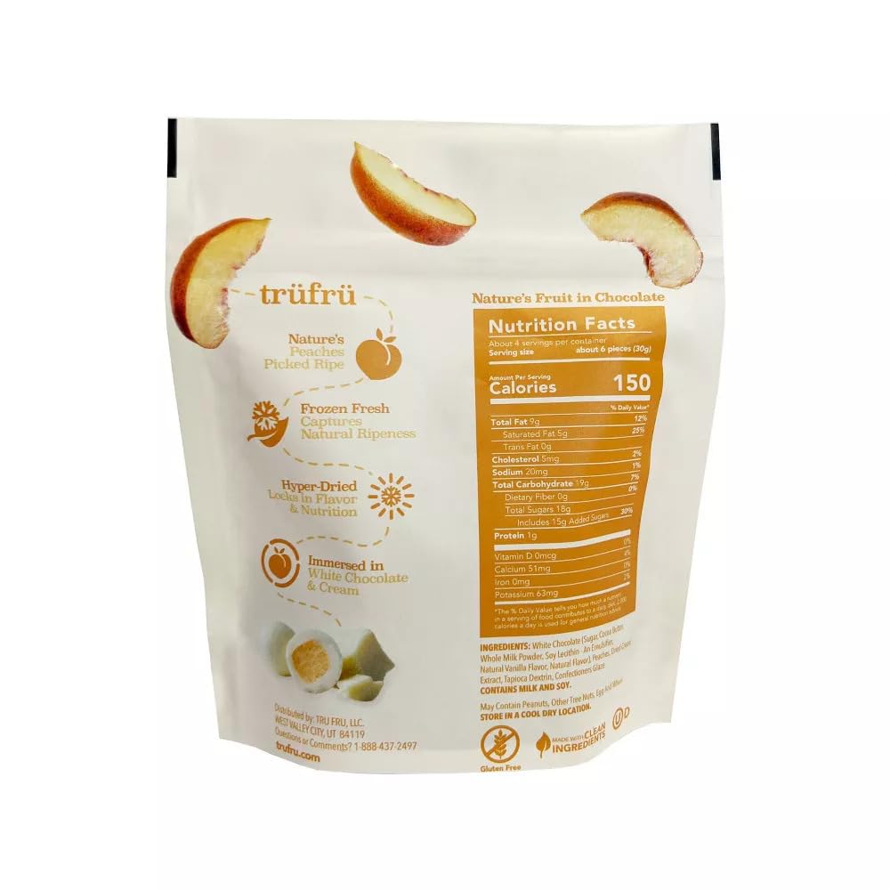 Tru Fru Hyper-Dried Peaches & Crme - 4.2Oz (Pack Of 6)