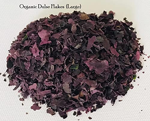 Aqua Veggies Organic Atlantic Dulse Flakes 227g 1/2lbs, Hand-Harvested, Sun-Dried Bay of Fundy, Excellent Source of Vitamins B6,