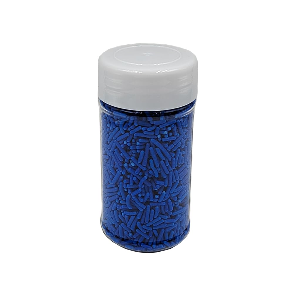 Homankit Blue Jimmies Sprinkles Edible Sprinkle Candy Soft Jimmies Toppings For Ice Cream, Cupcake, Cake, Cookie, Dessert Decora