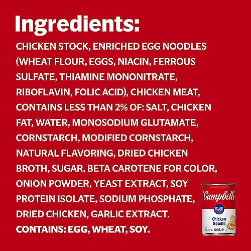Campbells Condensed 25% Less Sodium Chicken Noodle Soup, 10.75 Ounce Can (Pack of 4)