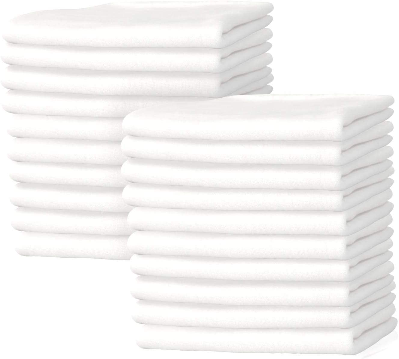 Nabob Wipers New Premium White T-Shirt Knit Rags, Exact Cut Pieces - 100% Cotton, Cloth Rags, Excellent For General Cleaning, Sp