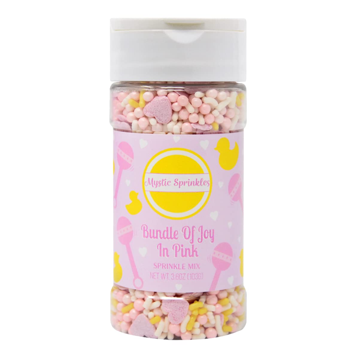 Mystic Sprinkles Baby Shower Sprinkle Mixes (Bundle Of Joy In Pink Sprinkle Mix 3.6Oz)